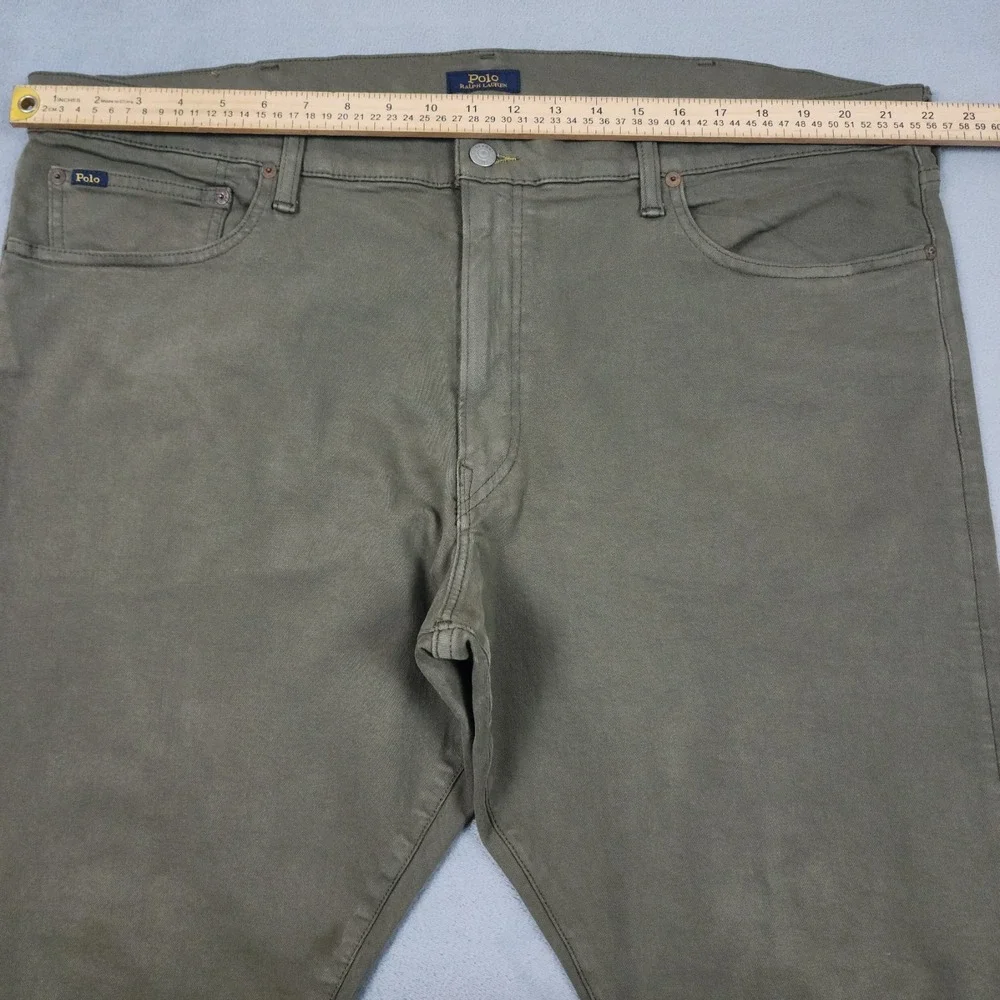 Polo Ralph Lauren Sullivan Jeans Mens 42x30 Olive Green Slim Stretch Preppy